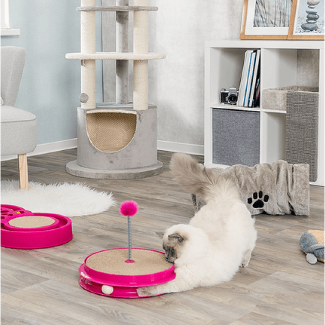 Trixie παχνίδι γάτας scratch & catch πλαστικό/χαρτόνι 35x7cm ροζ
