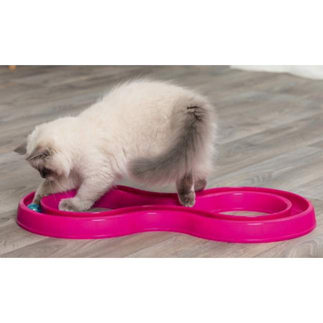 Trixie παιχνίδι γάτας flashing ball race 64x31cm ροζ