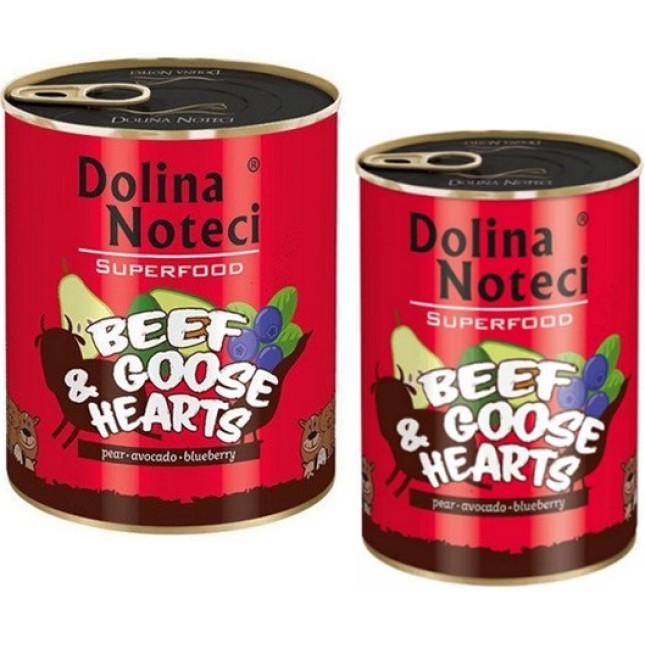 Dolina Noteci super food πλήρες φαγητό για ενήλικες σκύλους με βοδινό και καρδίες χήνας χωρίς σιτηρά