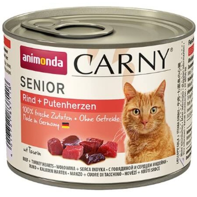 Animonda Carny Senior κονσέρβα με Βοδινό & Καρδιά Γαλοπούλας των 200gr και 400gr Animonda Carny Senior κονσέρβα με Βοδινό & Καρδιά Γαλοπούλας των 200gr και 400gr