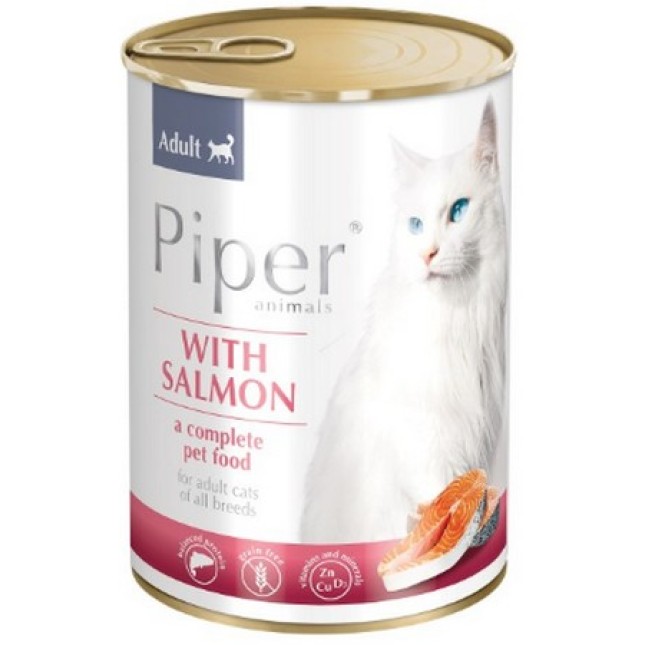 Dolina Piper Πλήρης τροφή για ενήλικες γάτες με σολομός 400gr
