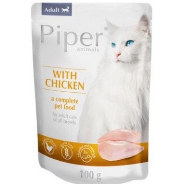 Dolina Piper Adult Πλήρης τροφή για ενήλικες γάτες όλων των φυλών με κοτόπουλο σε φακελάκι Dolina Piper Adult Πλήρης τροφή για ενήλικες γάτες όλων των φυλών με κοτόπουλο σε φακελάκι