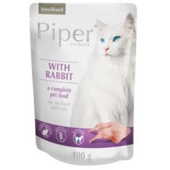 Dolina Piper Adult Πλήρης τροφή για ενήλικες στειρωμένες γάτες όλων των φυλών με κουνέλι σε φακελάκι Dolina Piper Adult Πλήρης τροφή για ενήλικες στειρωμένες γάτες όλων των φυλών με κουνέλι σε φακελάκι