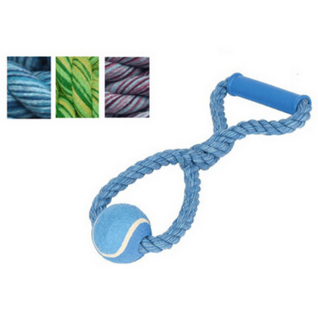 Happypet παιχνίδι nuts for knots μπαλάκι του τέννις δεμένο με σχοινί Happypet παιχνίδι nuts for knots μπαλάκι του τέννις δεμένο με σχοινί