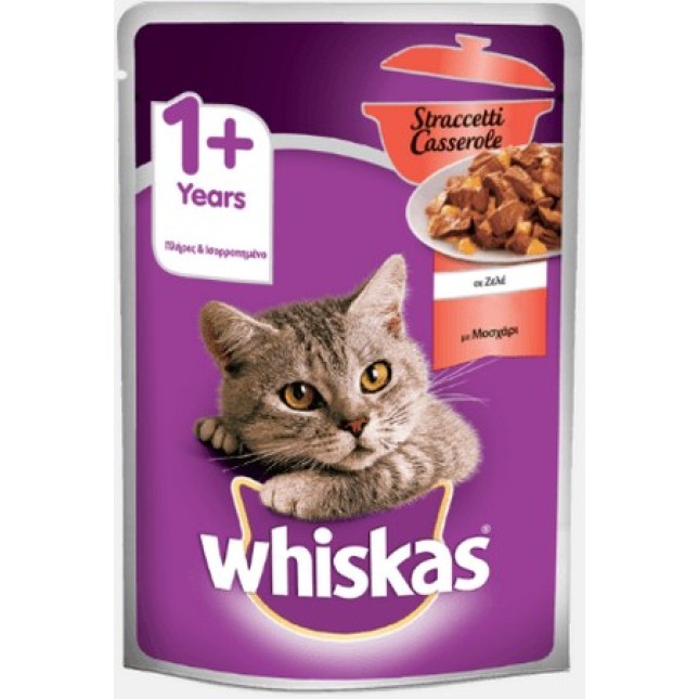 Whiskas Casserole φακελάκι πλήρες και ισορροπημένο γεύμα για γάτες από 1 έτους και πάνω Whiskas Casserole φακελάκι πλήρες και ισορροπημένο γεύμα για γάτες από 1 έτους και πάνω