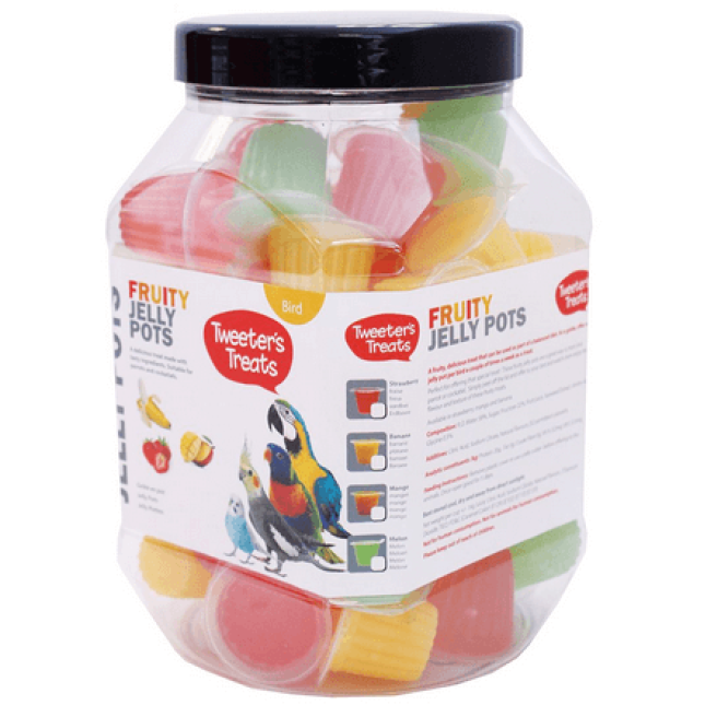 Happypet tweeter's treats fruit jelly mix flavor jar ζελεδάκια κοκτείλ παπαγάλων