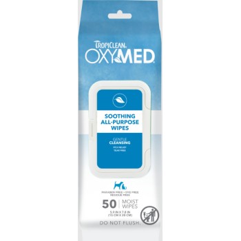 TropiClean Oxy-med μαντηλάκια για ανακούφιση από τον κνησμό για σκύλο και γάτα 50τεμ TropiClean Oxy-med μαντηλάκια για ανακούφιση από τον κνησμό για σκύλο και γάτα 50τεμ
