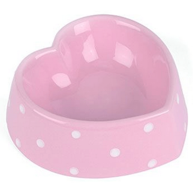 Happypet polka μπώλ σε σχήμα καρδιάς για γάτες,ροζ Happypet polka μπώλ σε σχήμα καρδιάς για γάτες,ροζ