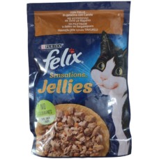 Purina Felix Sensations για ενήλικες γάτες με κοτόπουλο και καρότα σε νόστιμο αρωματικό ζελέ