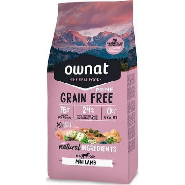 Ownat grain free τροφή για mini dog με αρνί 3kg. Ownat grain free τροφή για mini dog με αρνί 3kg.