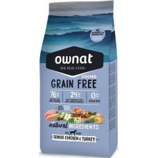 Ownat grain free τροφή prime senior dog με κοτόπουλο &γαλοπούλα 3kg.