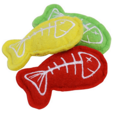 Happypet Catch of the day cat nip toy 3pcs,πολύχρωμα ψάρια απο τσόχα
