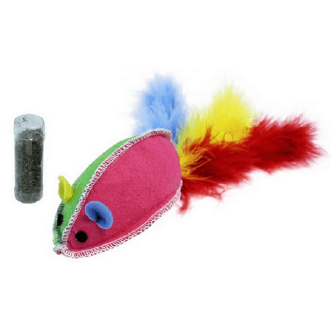 Happypet play time Giant catnip mouse,χρωματιστό ποντίκι από τσόχα Happypet play time Giant catnip mouse,χρωματιστό ποντίκι από τσόχα