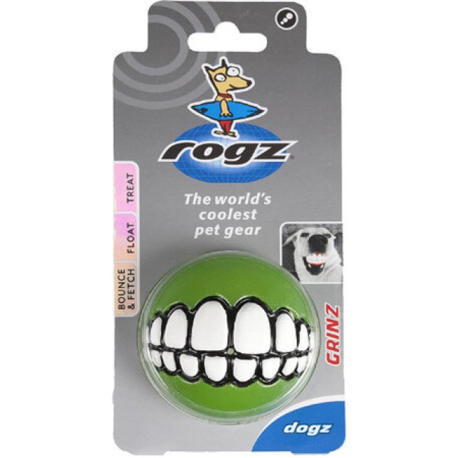 Rogz dogz παιχνίδι σκύλου Treat Grinz ball medium πράσινο 6,4cm Rogz dogz παιχνίδι σκύλου Treat Grinz ball medium πράσινο 6,4cm