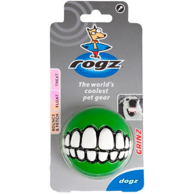 Rogz dogz παιχνίδι σκύλου Treat Grinz ball large πράσινο 7,8cm Rogz dogz παιχνίδι σκύλου Treat Grinz ball large πράσινο 7,8cm