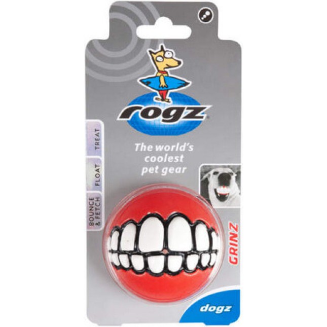 Rogz dogz παιχνίδι σκύλου Treat Grinz ball large κόκκινο 7,8cm Rogz dogz παιχνίδι σκύλου Treat Grinz ball large κόκκινο 7,8cm