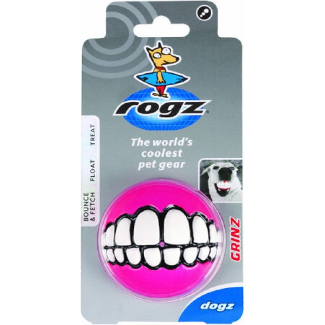 Rogz dogz παιχνίδι σκύλου Treat Grinz ball large ροζ 7,8cm Rogz dogz παιχνίδι σκύλου Treat Grinz ball large ροζ 7,8cm