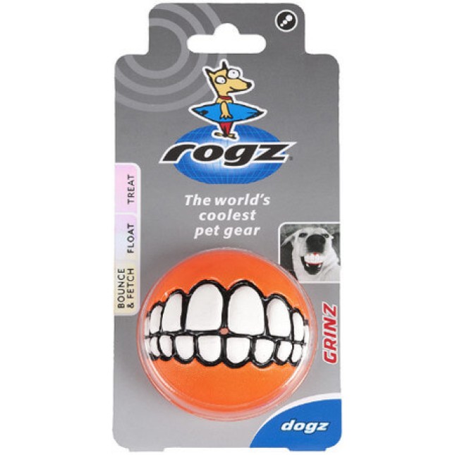 Rogz dogz παιχνίδι σκύλου Treat Grinz ball medium πορτοκαλί 6,4cm Rogz dogz παιχνίδι σκύλου Treat Grinz ball medium πορτοκαλί 6,4cm