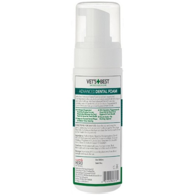 Vet's best mouthwash foam για τον καθαρισμό των δοντιών με φυσικά συστατικά Vet's best mouthwash foam για τον καθαρισμό των δοντιών με φυσικά συστατικά