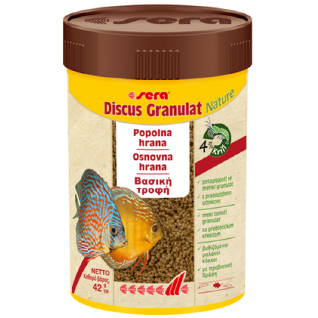 Sera discus granules,τροφή για ψάρια (δίσκους)πλούσια σε μέταλλα συστατικών.