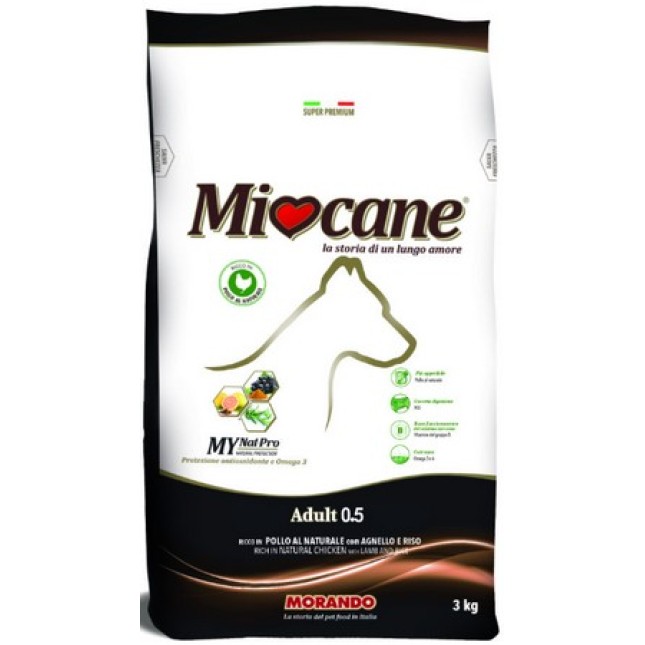 Morando Miocane 0.5 για ενήλικα σκυλιά μεσαίου μεγέθους με αρνί και ρύζι Morando Miocane 0.5 για ενήλικα σκυλιά μεσαίου μεγέθους με αρνί και ρύζι