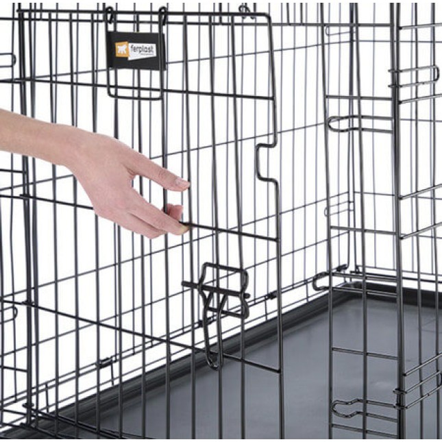 Ferplast συρμάτινο κλουβί μεταφοράς dog-inn με 2 πόρτες ενισχυμένες με πολλαπλά σημεία κλειδώματος
