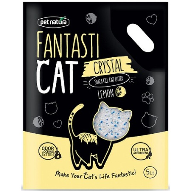 Pet natura fantasticat κρυσταλλική άμμος γάτας με άρωμα λεμονιού 2kgr-5lt Pet natura fantasticat κρυσταλλική άμμος γάτας με άρωμα λεμονιού 2kgr-5lt