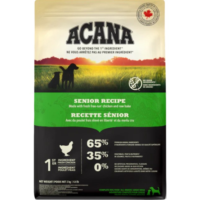 Champion petfoods Acana τροφή για ηλικιωμένα σκυλιά πλούσια σε πρωτεΐνη και χαμηλή σε υδατάνθρακες