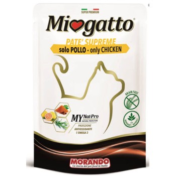 Miogatto pouches pate με κοτόπουλο ολοκληρωμένο προϊόν με έναν μόνο τύπο πρωτεΐνης ζωικής προέλευσης Miogatto pouches pate με κοτόπουλο ολοκληρωμένο προϊόν με έναν μόνο τύπο πρωτεΐνης ζωικής προέλευσης