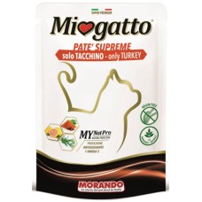 Miogatto pouches pate γαλοπούλα ένα ολοκληρωμένο προϊόν με ένα μόνο τύπο πρωτεΐνης ζωικής προέλευσης