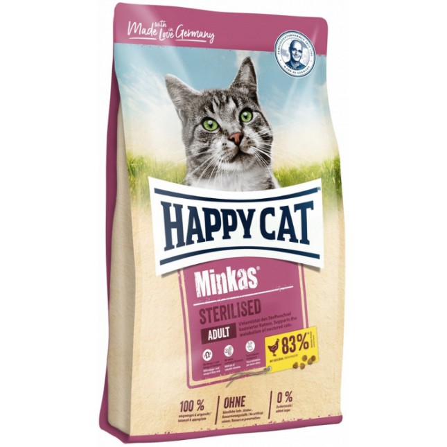 Happy Cat Minkas Για την υποστηρίξη του μεταβολισμού των στειρωμένων γατών με πουλερικά Happy Cat Minkas Για την υποστηρίξη του μεταβολισμού των στειρωμένων γατών με πουλερικά