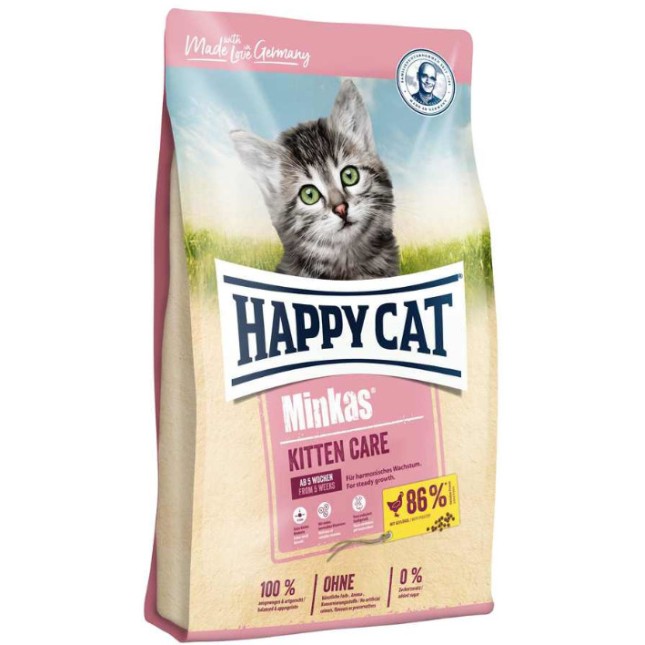 Happy Cat Minkas Ισορροπημένη τροφή για γατάκια για αρμονική ανάπτυξη με πουλερικά