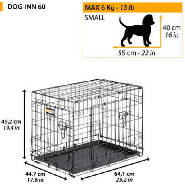 Ferplast συρμάτινο κλουβί μεταφοράς dog-inn 60 64,1 x 44,7 x h 49,2 cm Ferplast συρμάτινο κλουβί μεταφοράς dog-inn 60 64,1 x 44,7 x h 49,2 cm