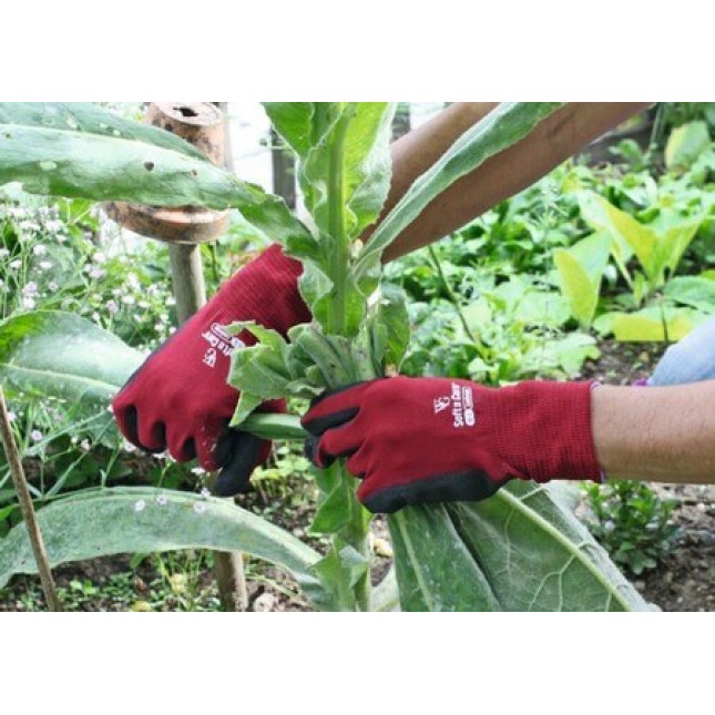 Keron γάντια κήπου Soft N Care Landscape κόκκινα, από ελαστικό ανθεκτικό νάιλον