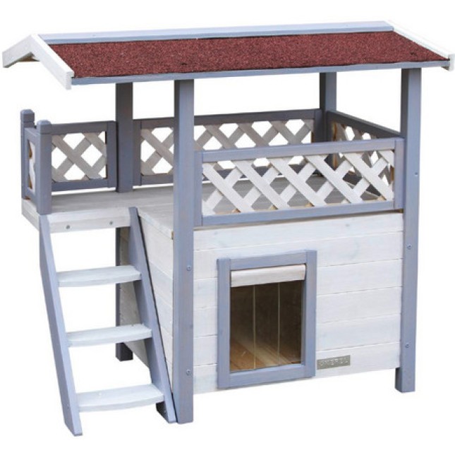 Kerbl cat house σπίτι γάτας διώροφο κατάλληλο για όλες τις γάτες που μένουν έξω Kerbl cat house σπίτι γάτας διώροφο κατάλληλο για όλες τις γάτες που μένουν έξω