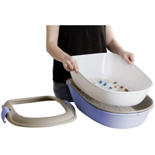 Kerbl Furba Litter Box ανοιχτή τουαλέτα γάτας με πλαστική λεκάνη και σουρωτήρι