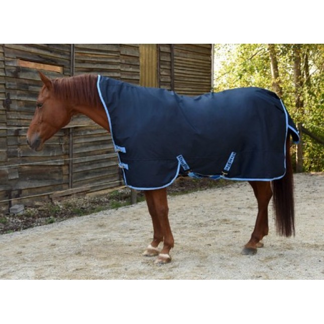 Covalliero κουβέρτα RugBe HighNeck, μπλε/γαλάζιο, με γιακά μεσαίου ύψους για επιπλέον προστασία Covalliero κουβέρτα RugBe HighNeck, μπλε/γαλάζιο, με γιακά μεσαίου ύψους για επιπλέον προστασία