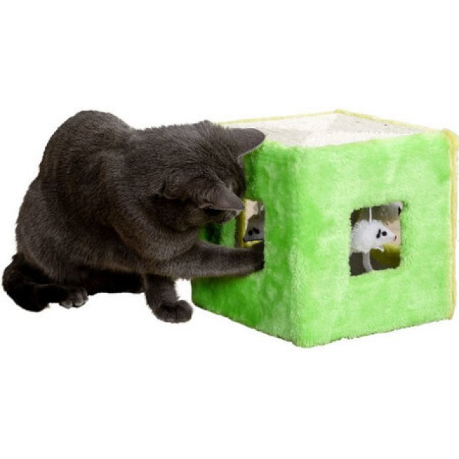 Kerbl Sisal παιχνίδι Cube ένα τέλειο και συναρπαστικό βελούδινο κουτί για γάτες