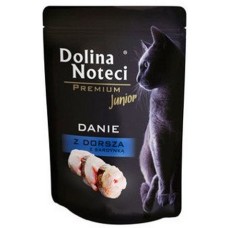 Dolina Noteci Premium φακελάκι για γατάκια μπακαλιάρος & σαρδέλα 85gr
