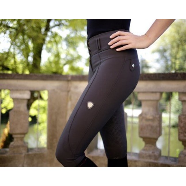 Covalliero παντελόνι HighWaist σκούρο γκρι, κατασκευασμένο από εξαιρετικά ελαστικό υλικό Covalliero παντελόνι HighWaist σκούρο γκρι, κατασκευασμένο από εξαιρετικά ελαστικό υλικό