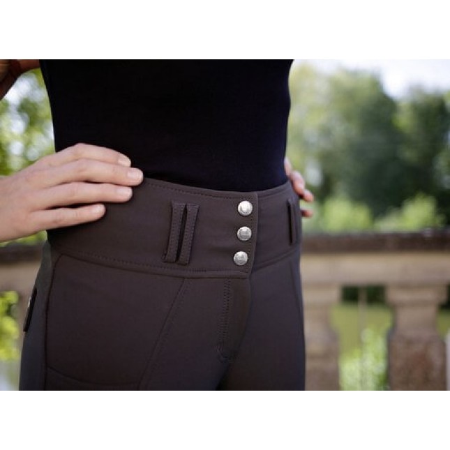 Covalliero παντελόνι HighWaist σκούρο γκρι, κατασκευασμένο από εξαιρετικά ελαστικό υλικό