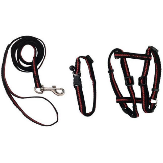 Kerbl cat harness set,περιλαίμιο με κουδουνάκι σαμάρι & οδηγός νάιλον κατασκευασμένο από νάιλον