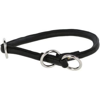 Kerbl Round Leather Choker Roma stopper, 55cm, 8mm, black