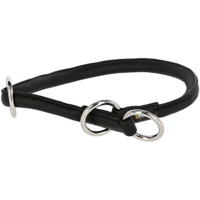 Kerbl Round Leather Choker Roma stopper, 55cm, 8mm, black