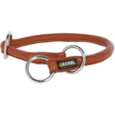 Kerbl Round Leather Choker Roma stopper, 45cm, 8mm, cognac
