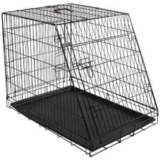 Kerbl μαύρο πτυσσόμενο κλουβί μεταφοράς με 2 πόρτες 92x63x74cm