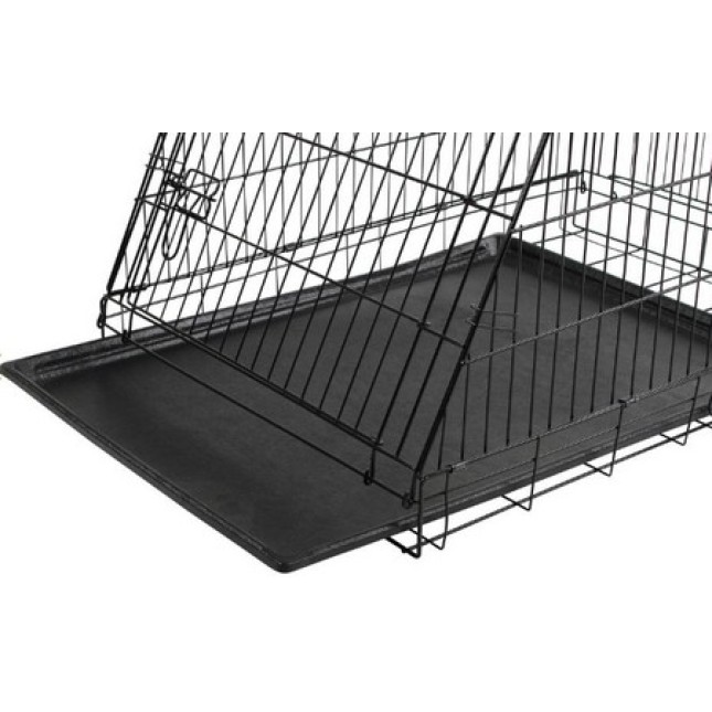 Kerbl μαύρο πτυσσόμενο κλουβί μεταφοράς με 1 ή 2 πόρτες με λαβή και αφαιρούμενη πλαστική βάση