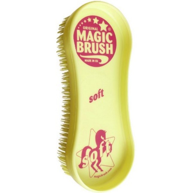 Kerbl βούρτσα MagicBrush Soft, κίτρινη, για τις ιδιαίτερα ευαίσθητες περιοχές των αλόγων