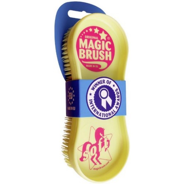 Kerbl βούρτσα MagicBrush Soft, κίτρινη, για τις ιδιαίτερα ευαίσθητες περιοχές των αλόγων