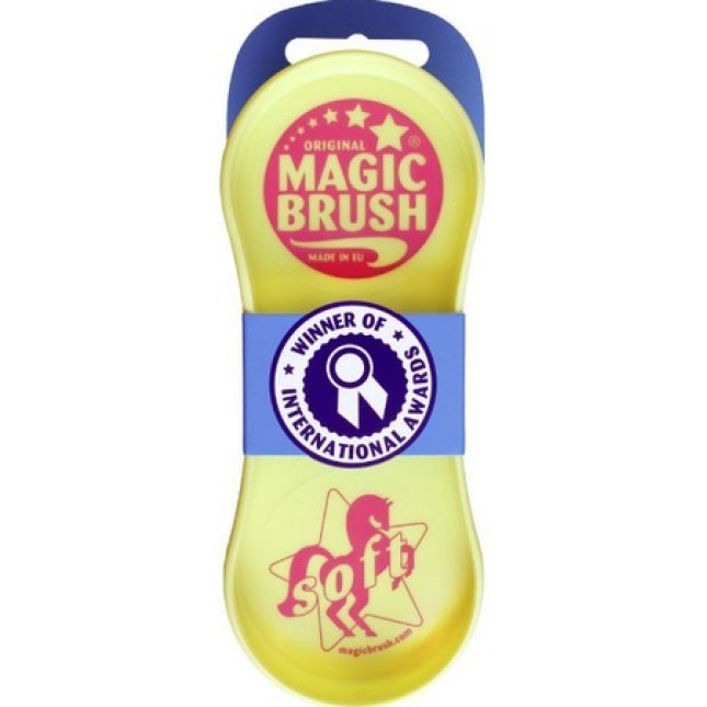 Kerbl βούρτσα MagicBrush Soft, κίτρινη, για τις ιδιαίτερα ευαίσθητες περιοχές των αλόγων